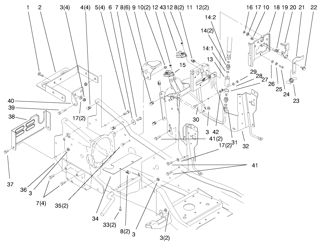 Steering Tower & Fuel Tank Suppports Assembly