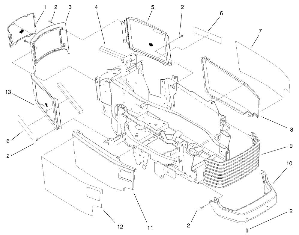 Grill & Side Panels Assembly
