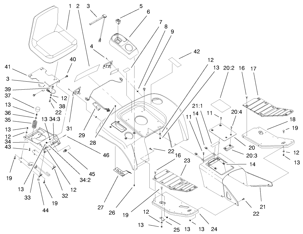 Fender, Footrest & Seat Assembly