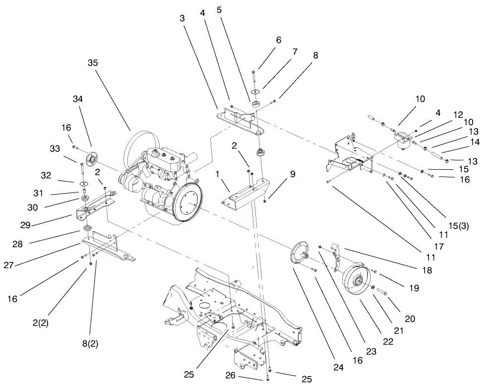Liquid Cooled Diesel Engine Assembly