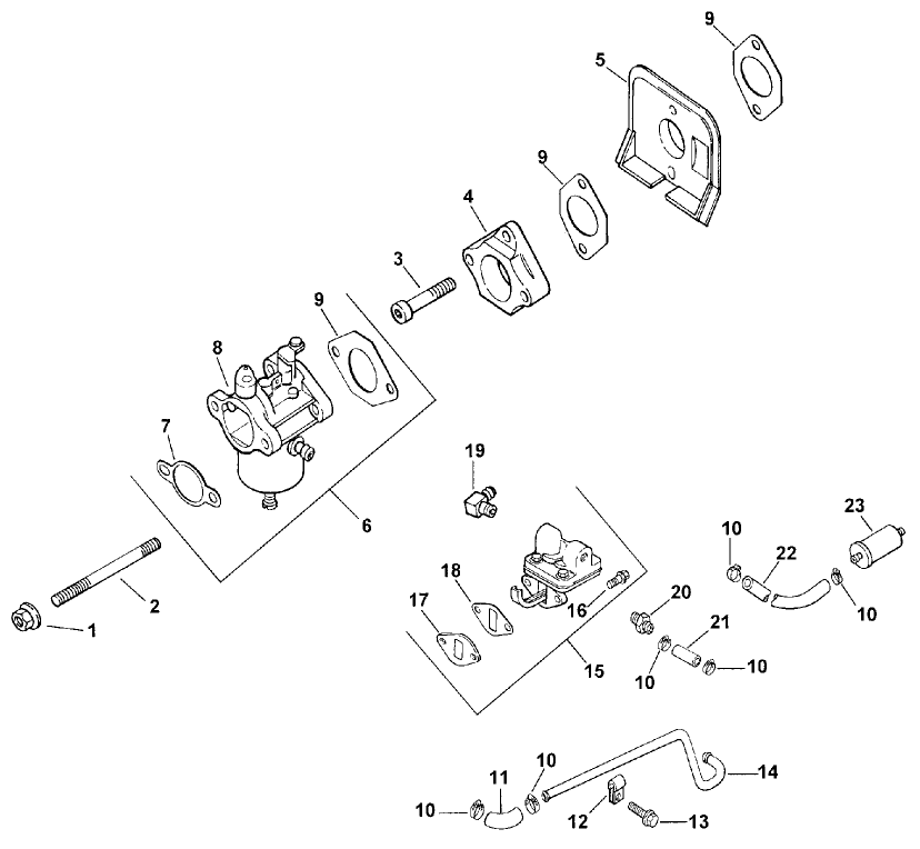 Carburetor & Fuel Pump (model 73429 Only)
