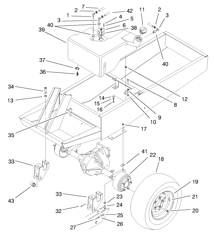 Fuel Tank And Axle Asm