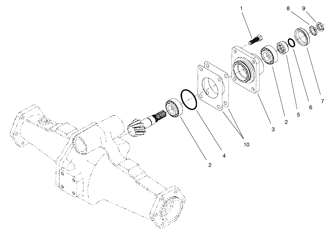 Rear Axle Assembly No. 95-7501 Bevel Pinion Shaft Assembly