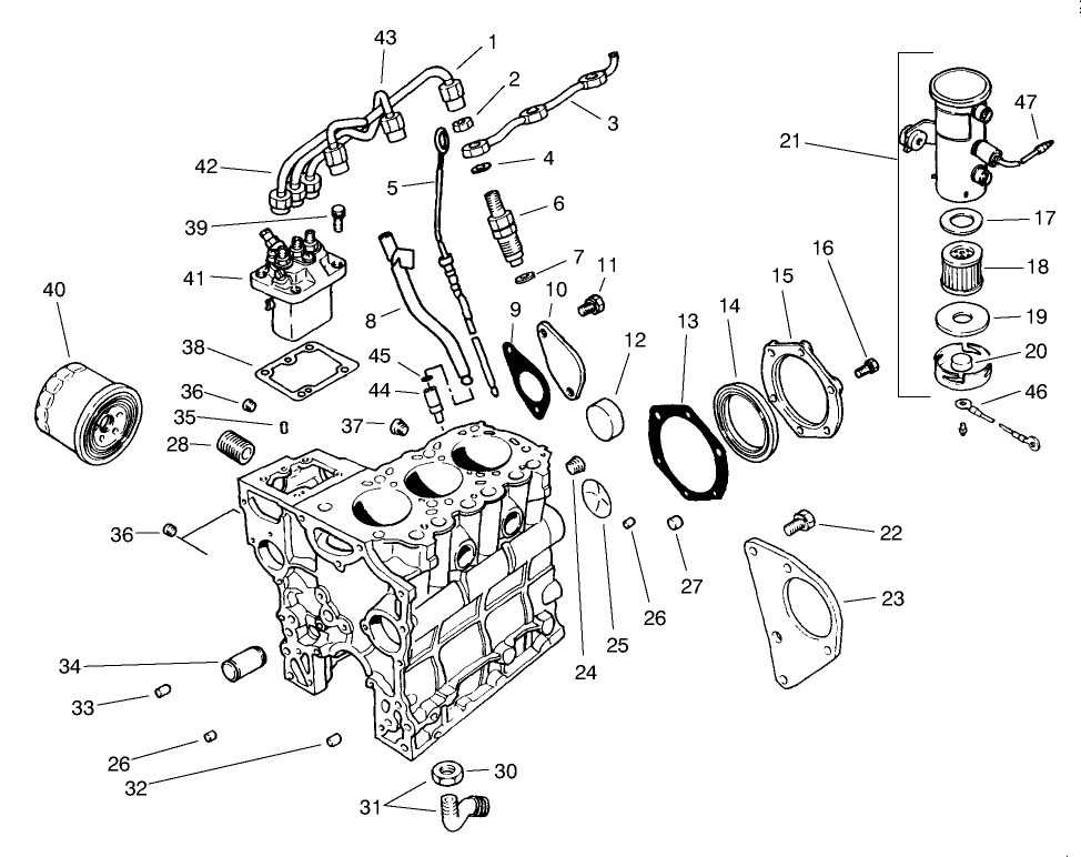 Fuel Supply & Engine Block Asm
