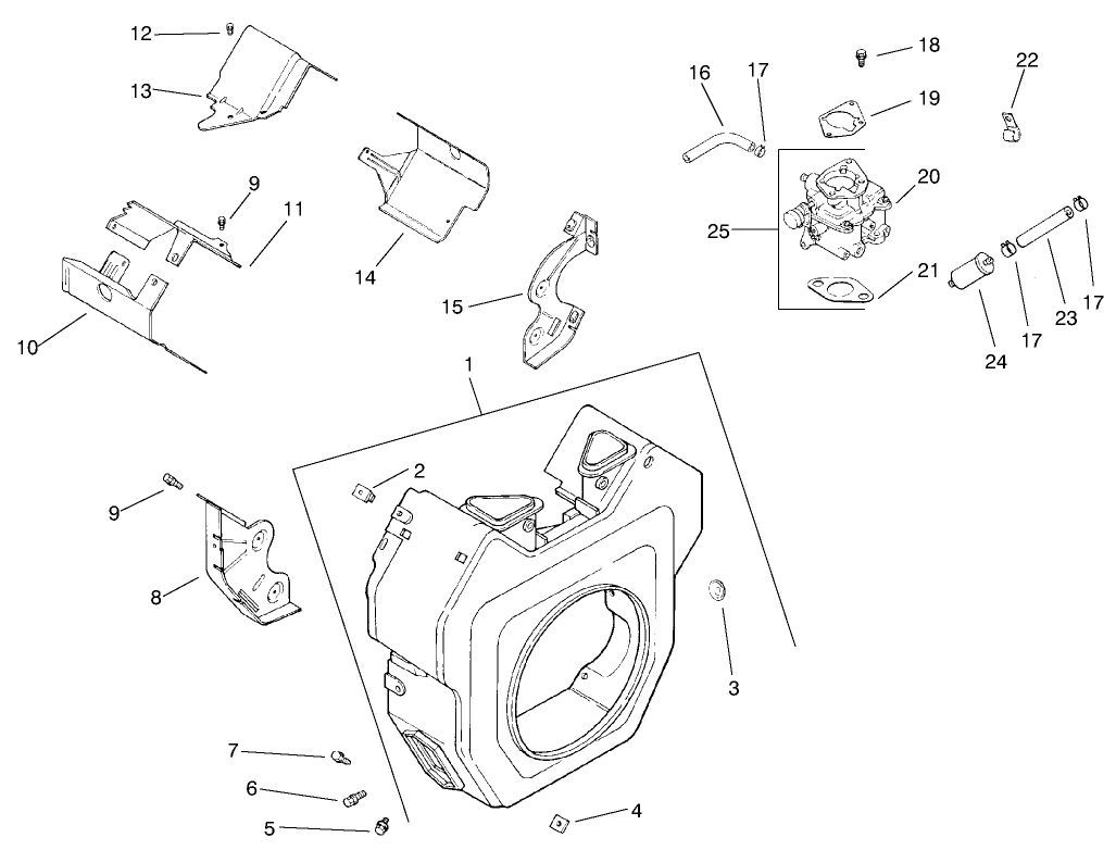 Blower Housing, Baffles & Fuel System