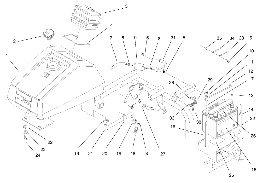 Fuel Tank & Battery Asm
