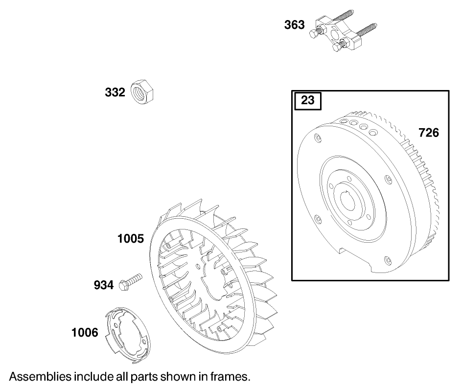 Fylwheel Assembly Briggs and Stratton 350447-1116-E1