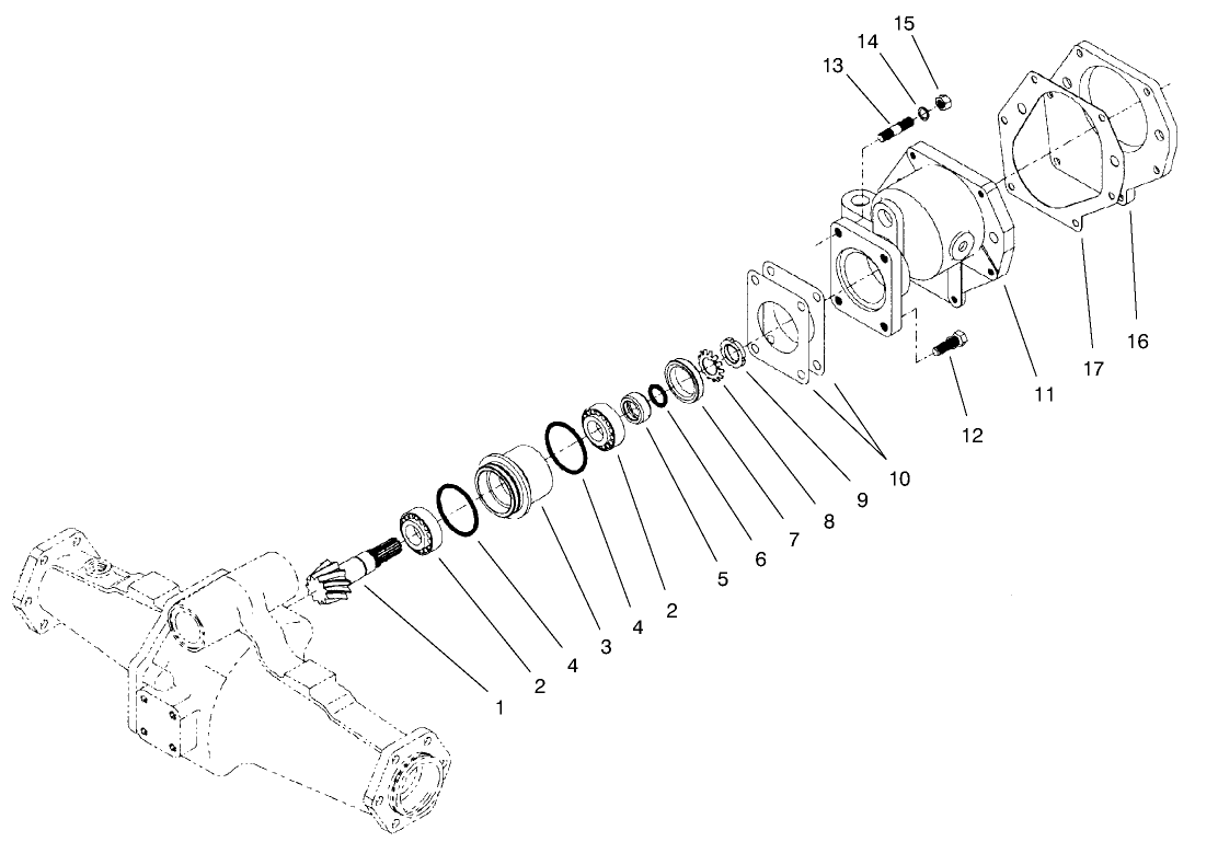 Rear Axle Assembly No. 95-7500 Bevel Pinion Shaft Assembly