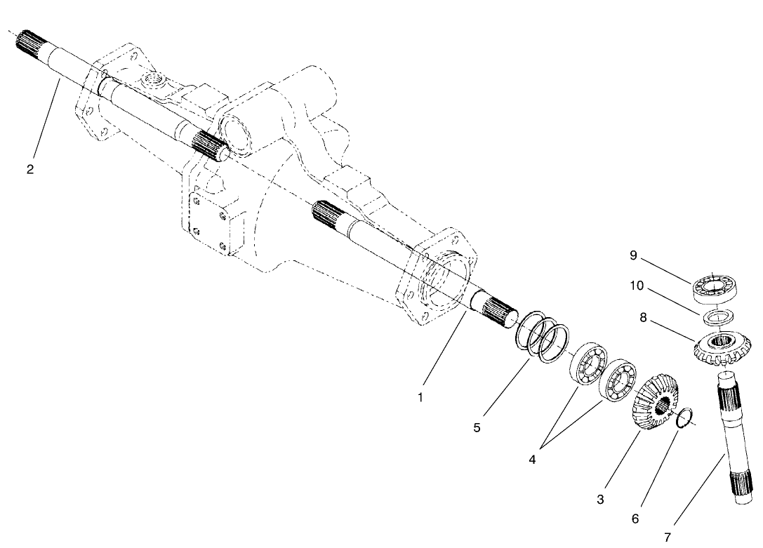 Rear Axle Assembly No. 95-7500 (continued) Bevel Gear Shaft Assembly