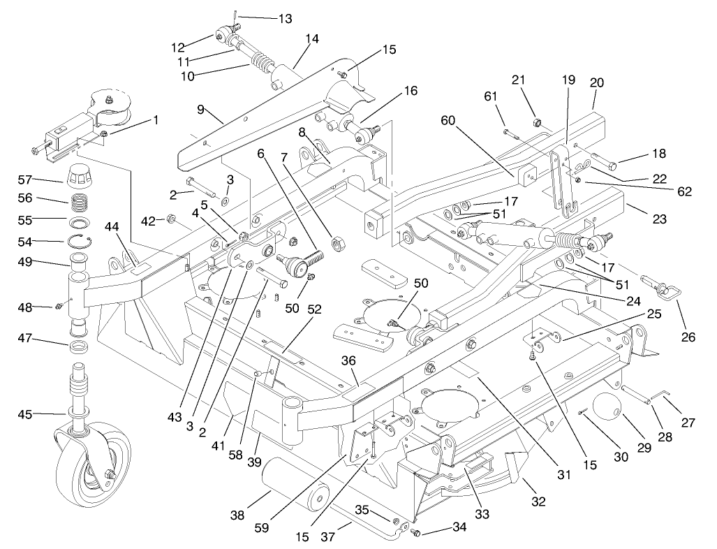 Center Deck & Carrier Frame Assembly