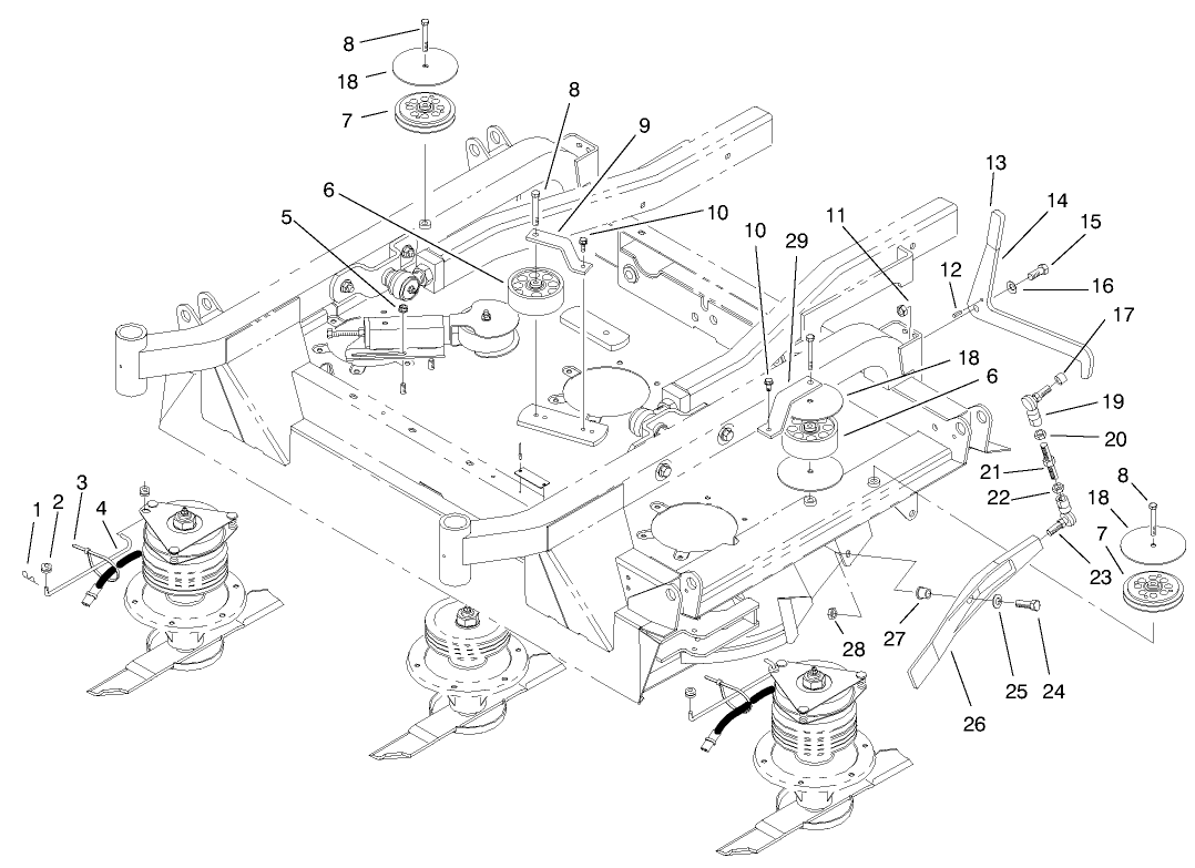 Center Deck Pulley Assemblies