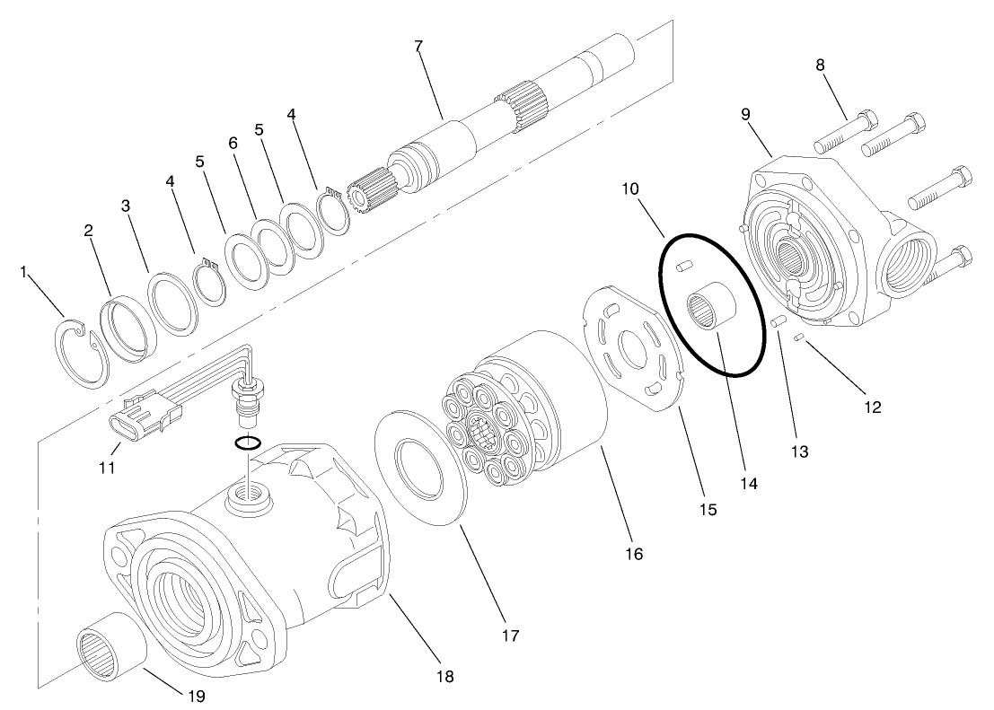 Hydraulic Motor Asm No. 93-7476 W/sensor Lh