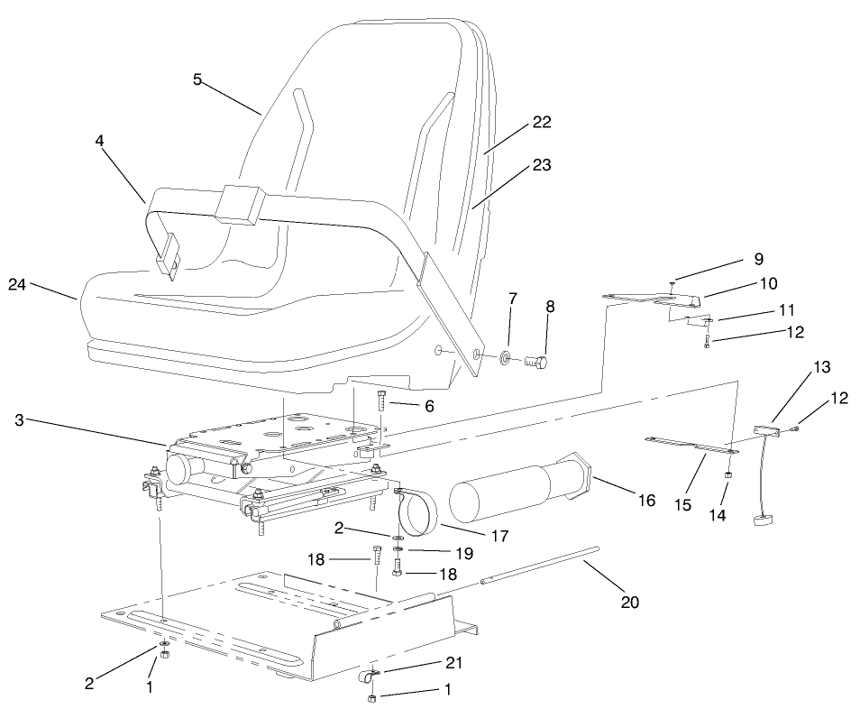 Seat Frame & Throttle Assembly