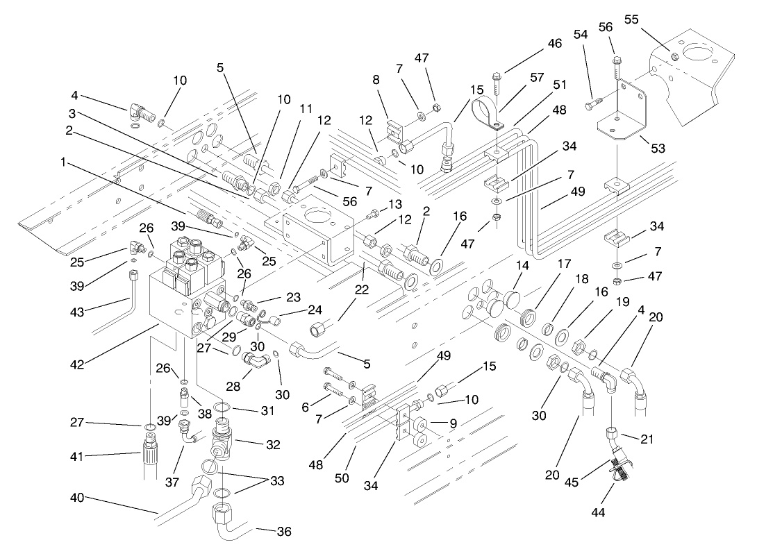 Rear Hydraulic Manifold Block & Tubes