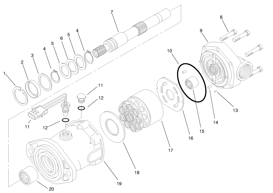 Hydraulic Motor Asm No. 92-7385 Rh & 93-7476 Lh