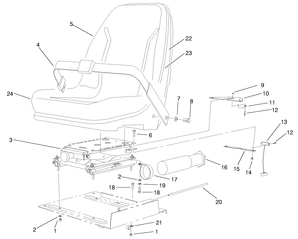 Seat Frame & Throttle Assembly