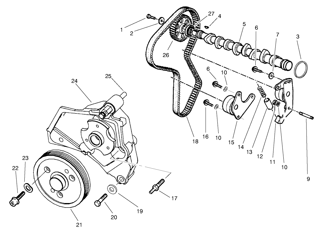 Camshaft & Fan Support Assembly