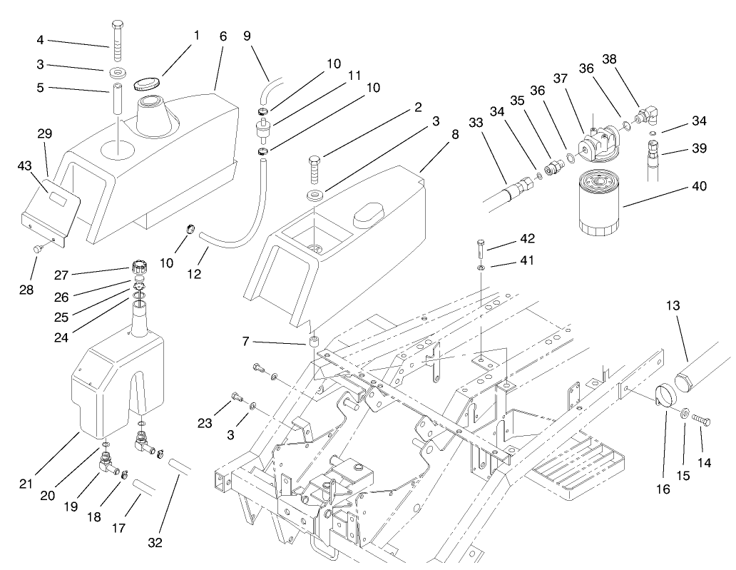 Fuel Tank & Hydraulic Reservoir Assembly