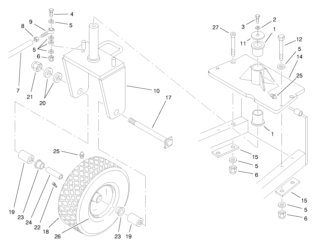 Singe Rear Wheel Assembly (model No. 02002)