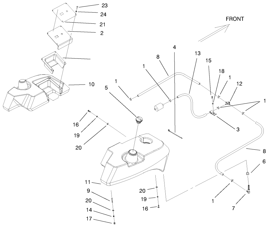 Tank And Fuel Lines Assembly