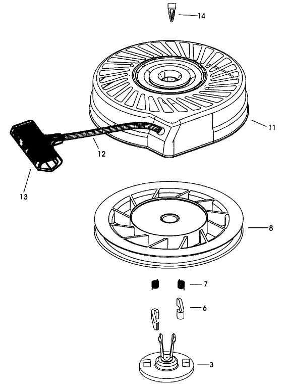 Recoil Starter Assembly 590737 (optional)