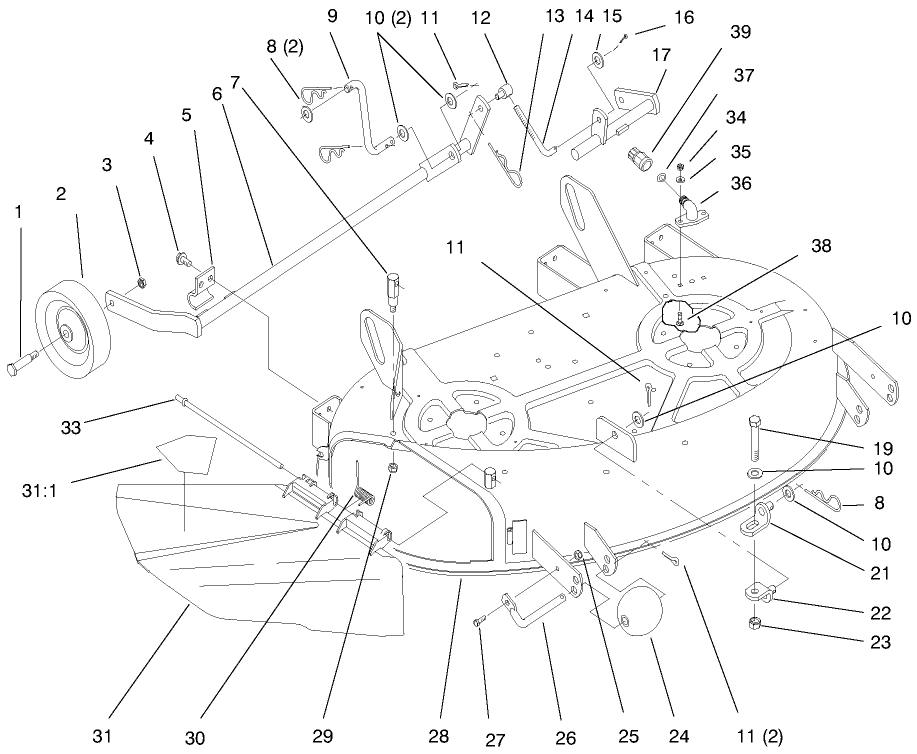 Gage Wheels, Deck And Side Discharge Deflector