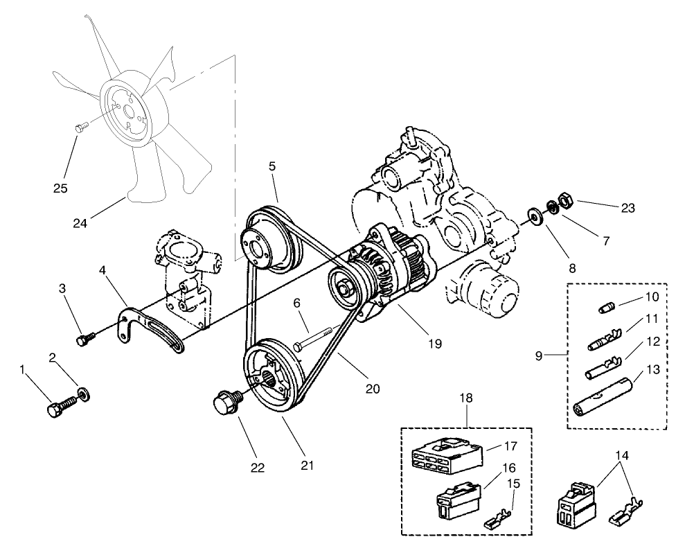 Alternator and Pulley Assembly
