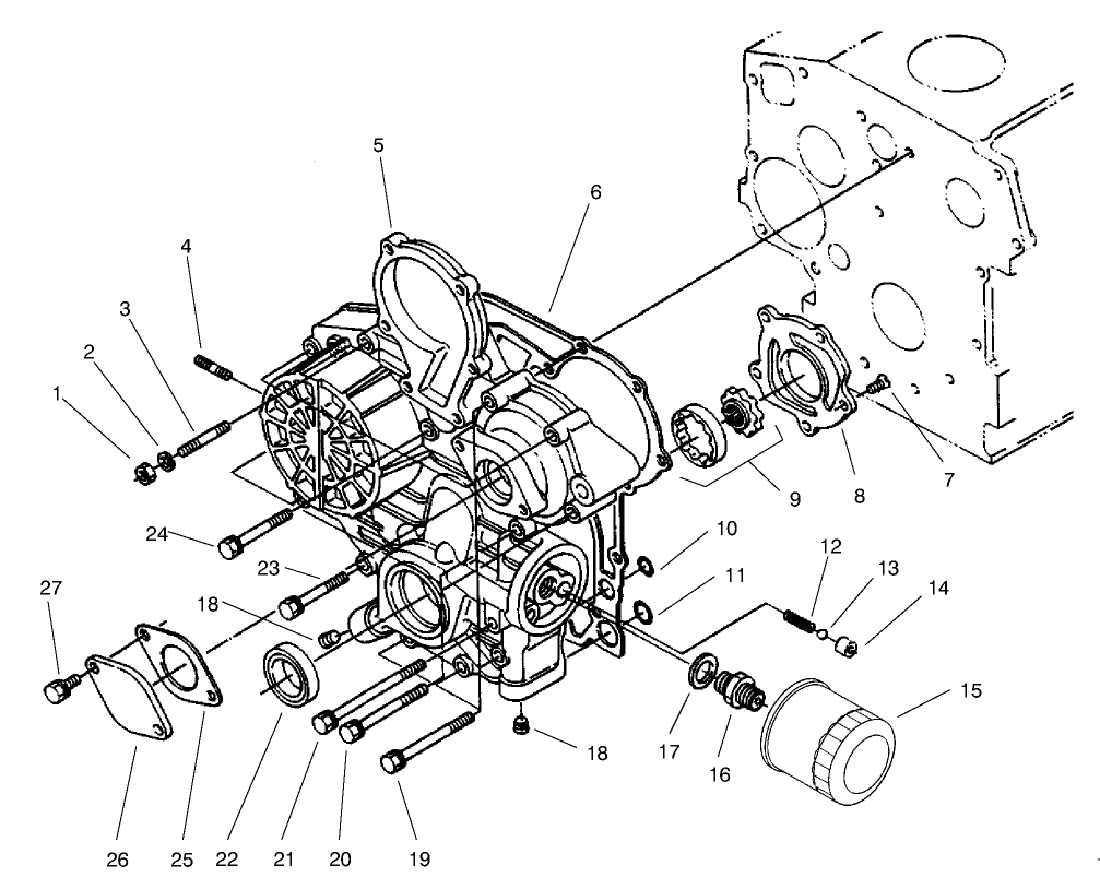 Gear Case & Oil Filter Assembly