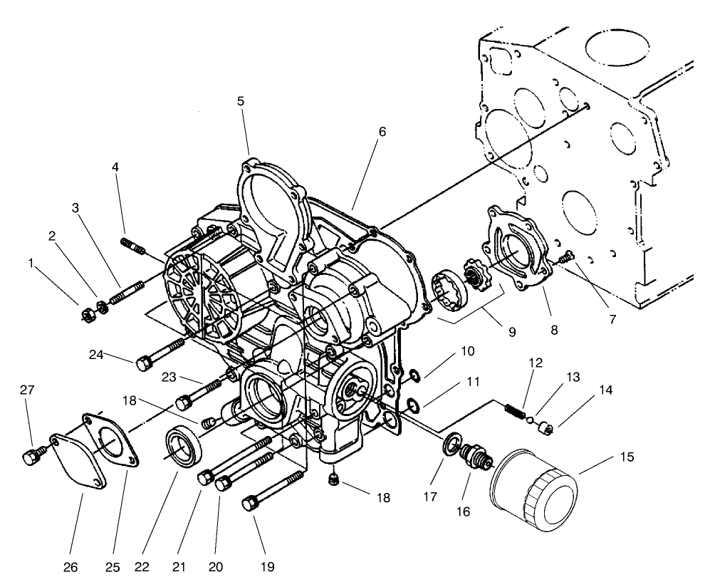Gear Case & Oil Filter Assembly