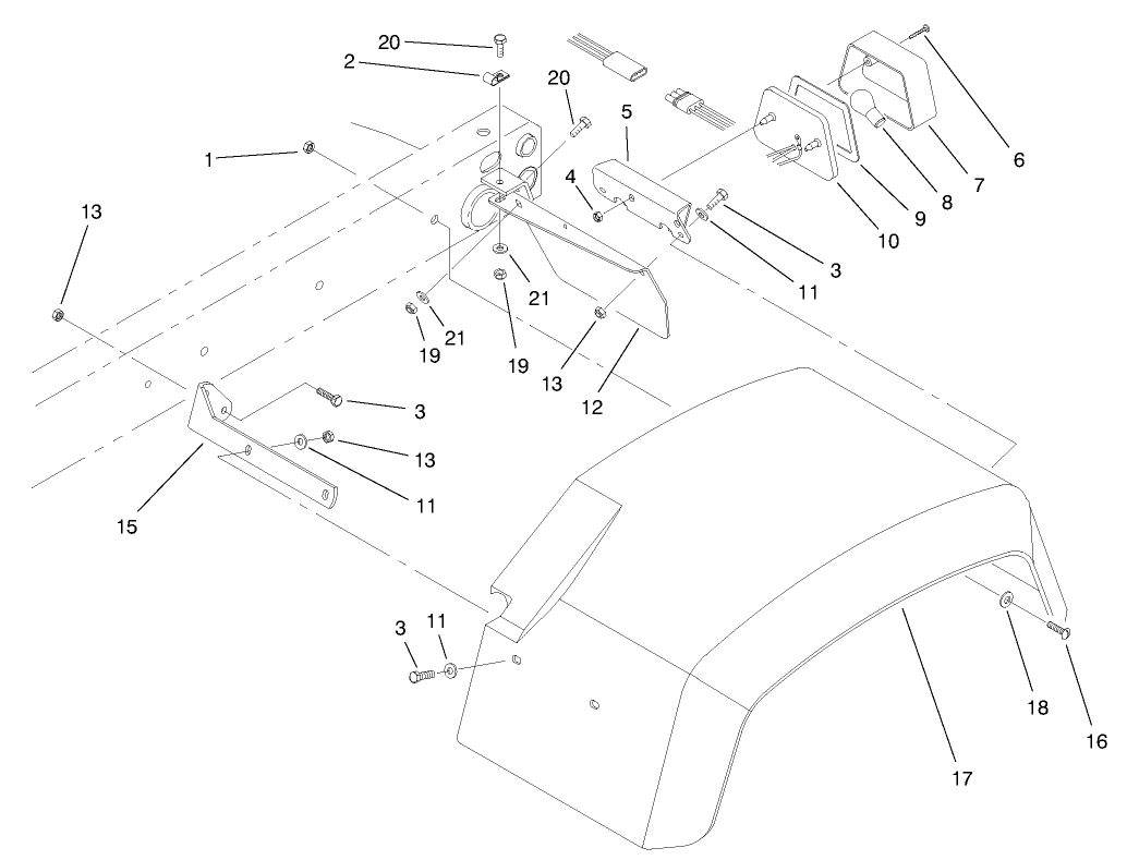 Rear Fender & Tail Light Asm