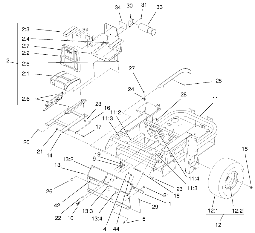 Rear Frame And Wheel Assembly
