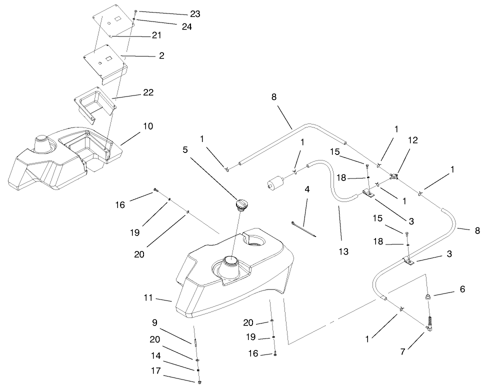 Tank And Fuel Lines Assembly
