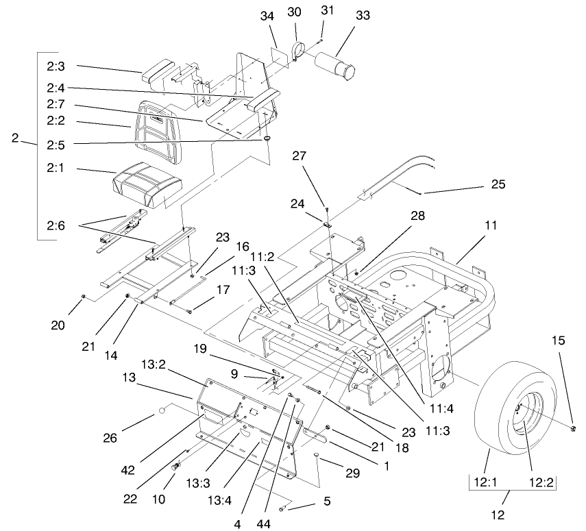 Rear Frame And Wheel Assembly