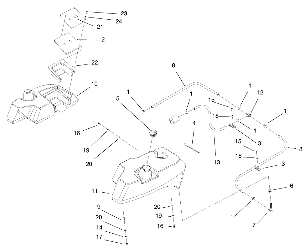 Tank And Fuel Lines Assembly