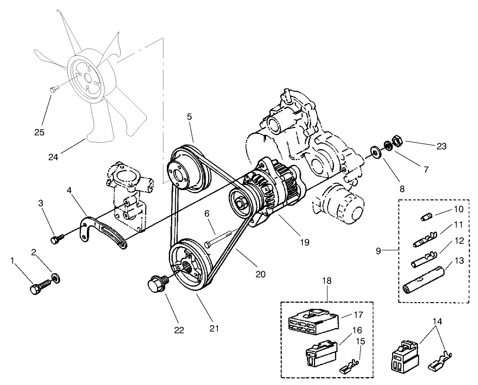 Alternator and Pulley Assembly