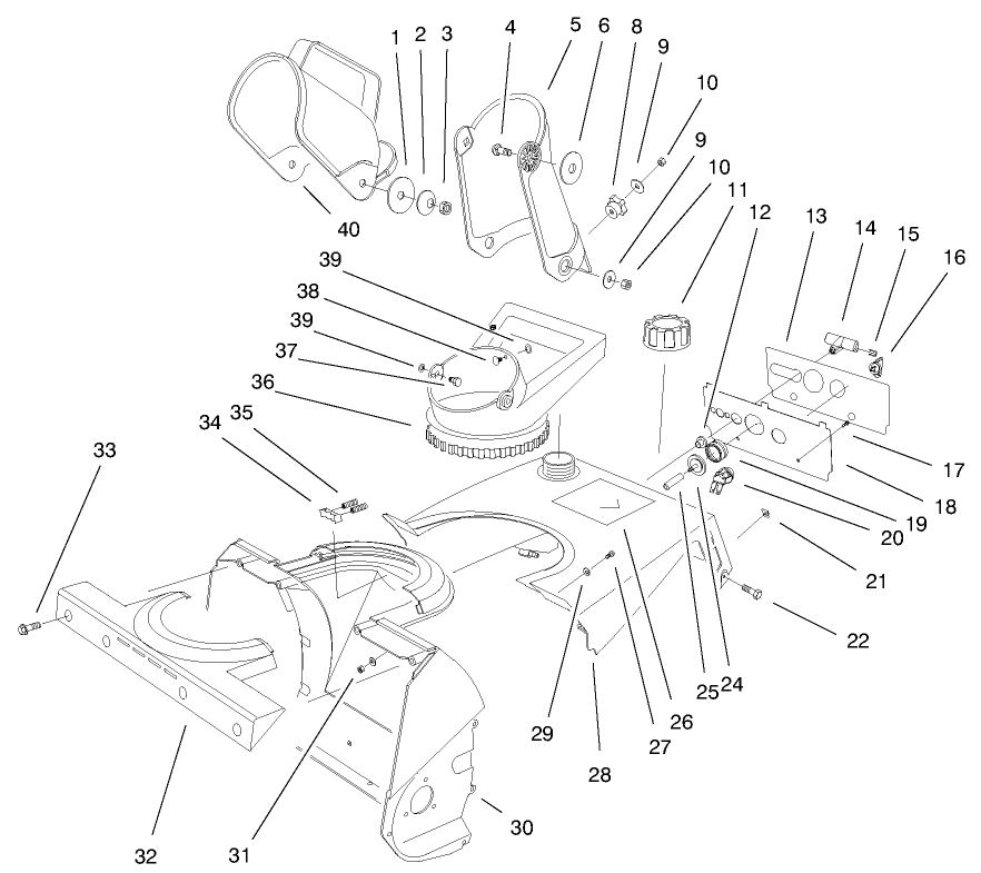 Housing, Upper Shroud, & Chute Assembly