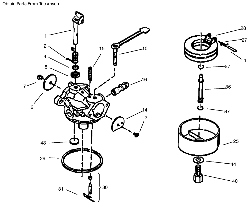 Carburetor No. 640086 (model No. 38170 Only)