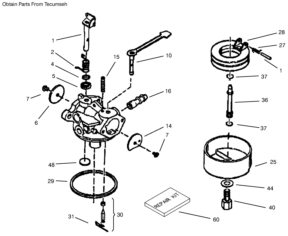 Carburetor No. 640086 (model Nos. 38172 & 38182 Only)