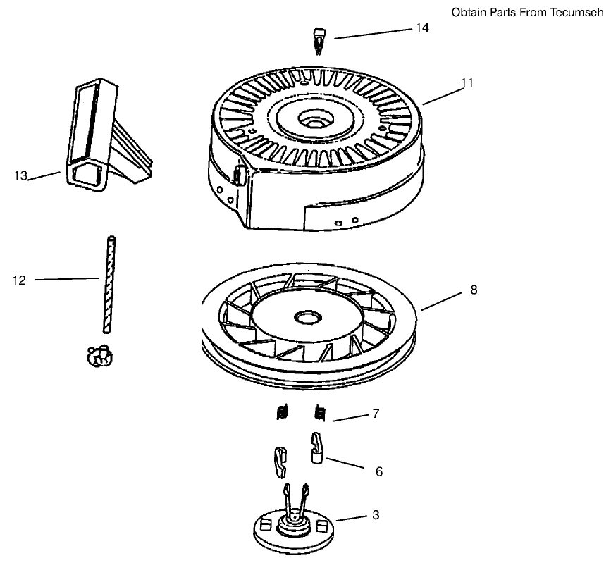 Recoil Starter No. 590743 (model Nos. 38172 & 38182 Only)
