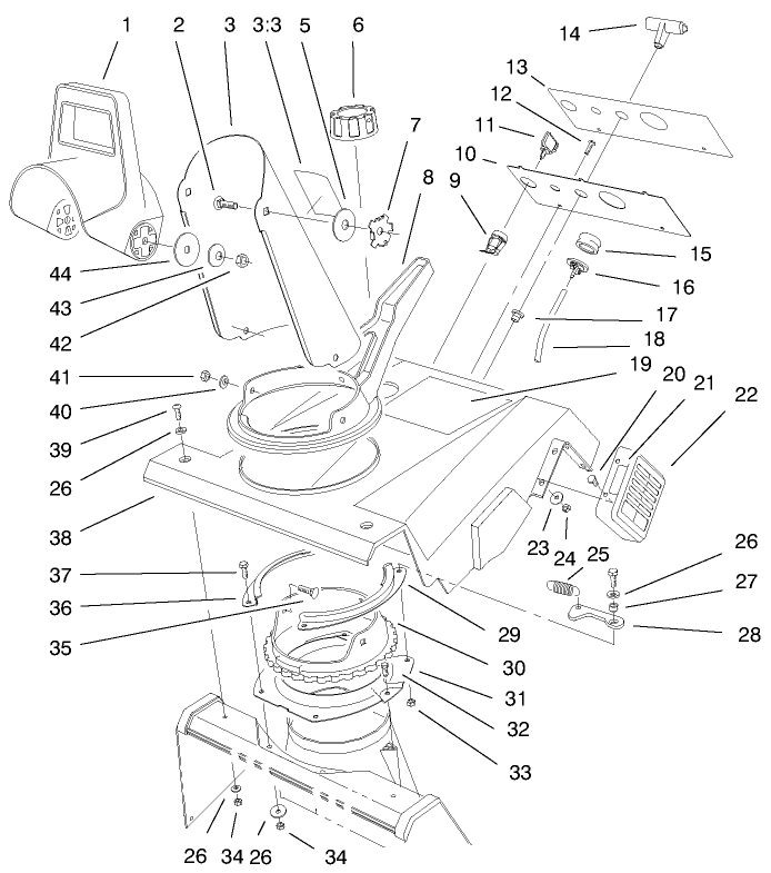 Deflector & Control Panel Assembly