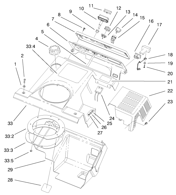 Upper Shroud and Control Panel Assembly