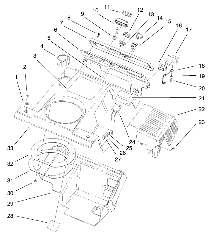 Upper Shroud and Control Panel Assembly