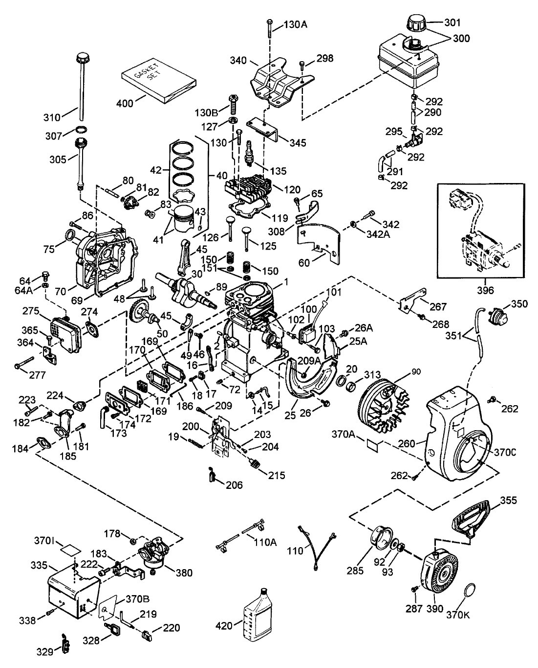 Engine Tecumseh Model Hssk50-67401s (contimued)