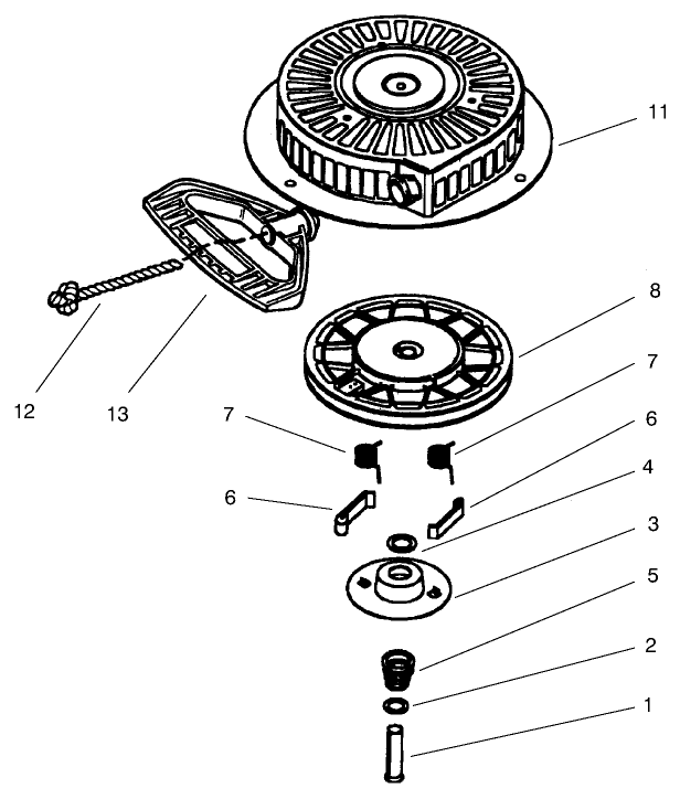 Recoil Starter No. 590733  Tecumseh HMSK80-155672V (Model No. 38078 Only) (Optional)