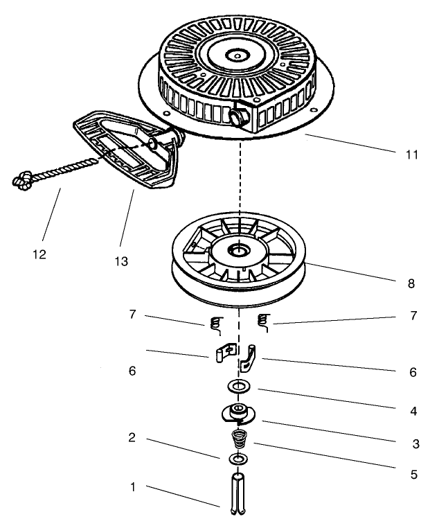 Recoil Starter No. 590749  Tecumseh HMSK80-155645V (Model No. 38053 Only)