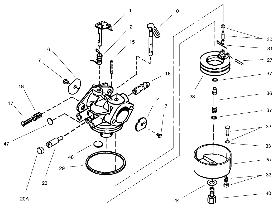Carburetor Tecumseh No. 640052 (model No. 38086 Only)