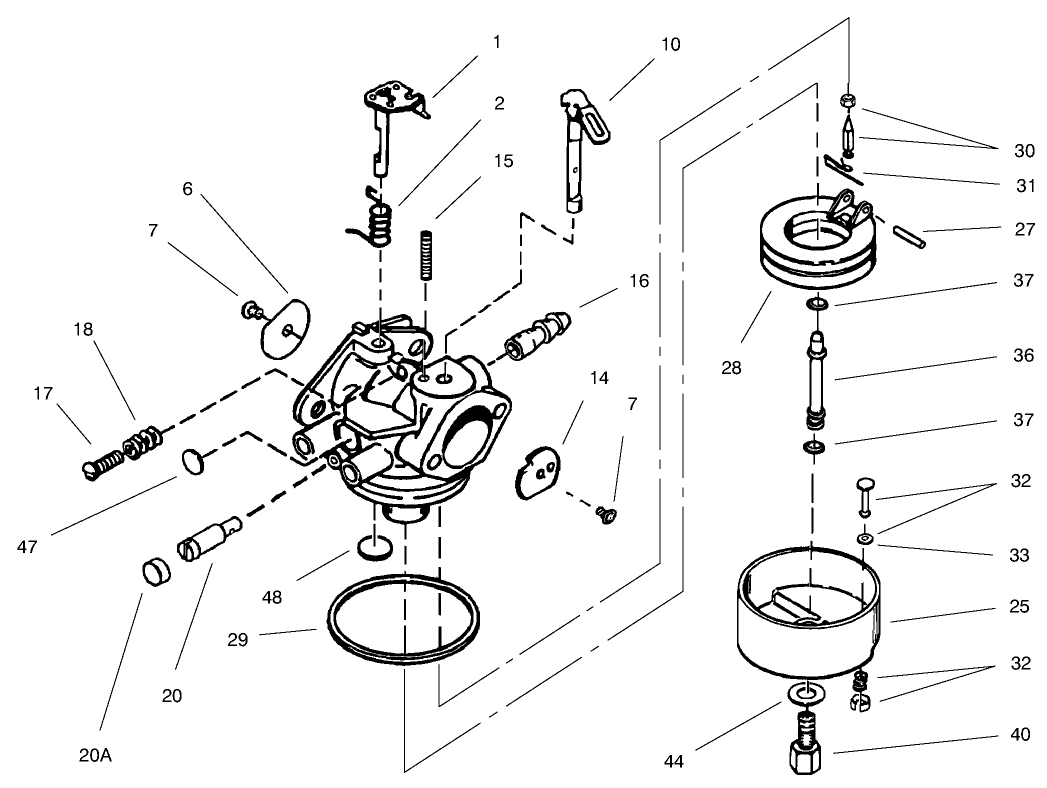 Carburetor Tecumseh No. 640052 (model No. 38066 Only)