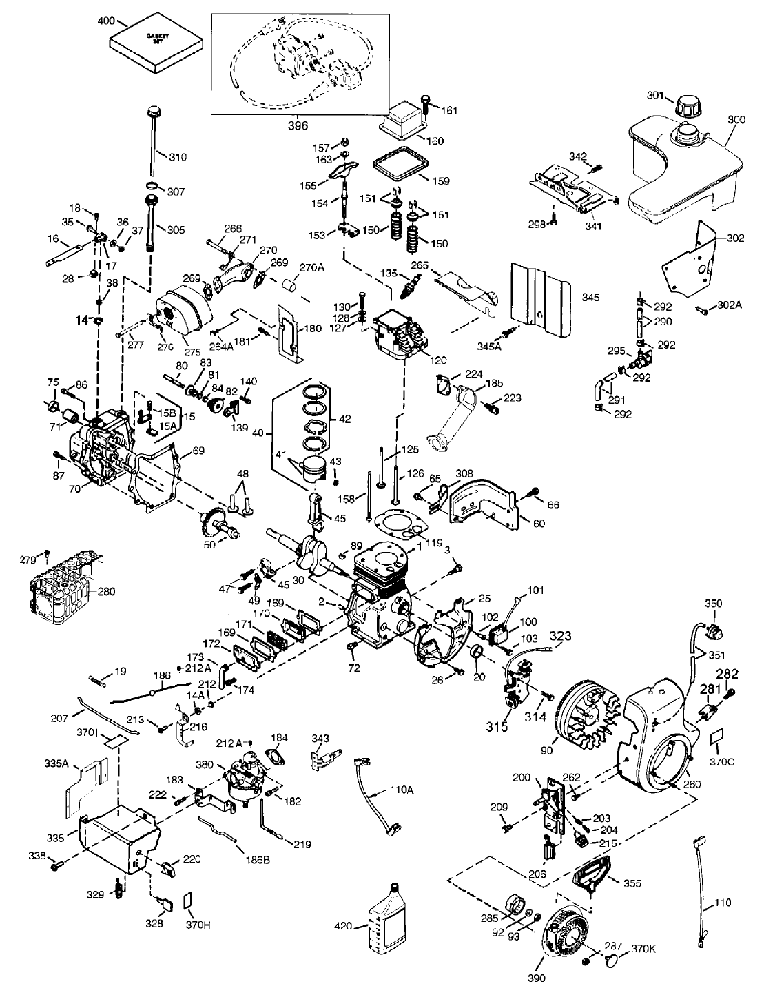 Engine Tecumseh Ohsk100-221607a (only On: 38559)(continued)