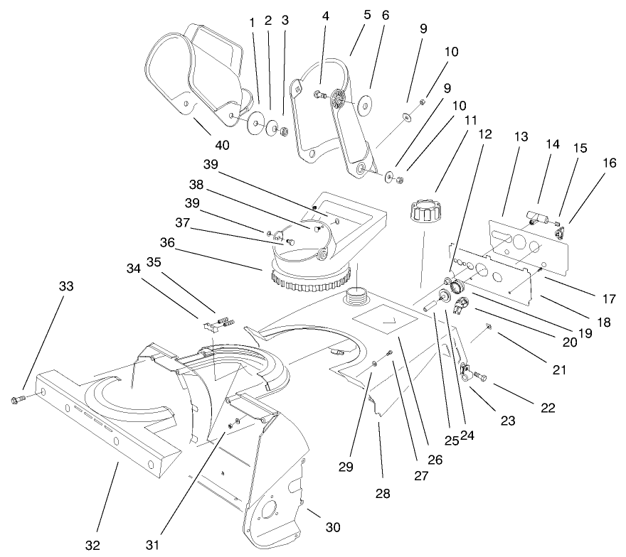 Housing, Upper Shroud, & Chute Assembly
