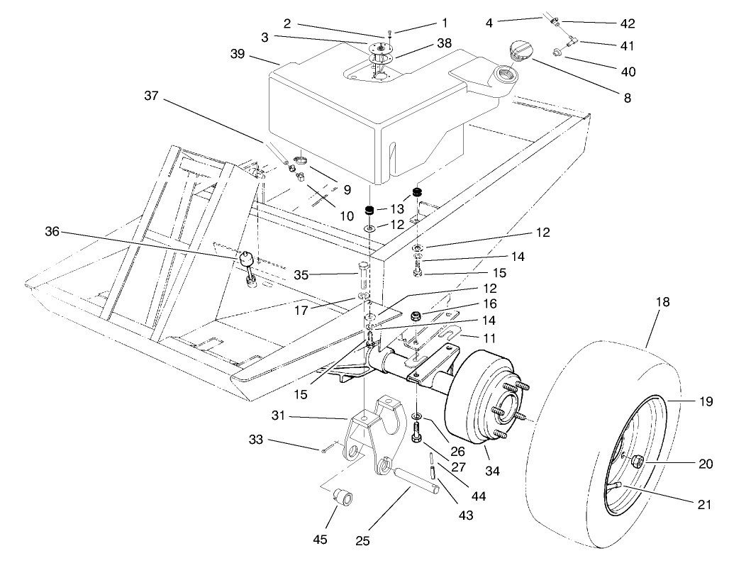 Fuel Tank And Axle Asm